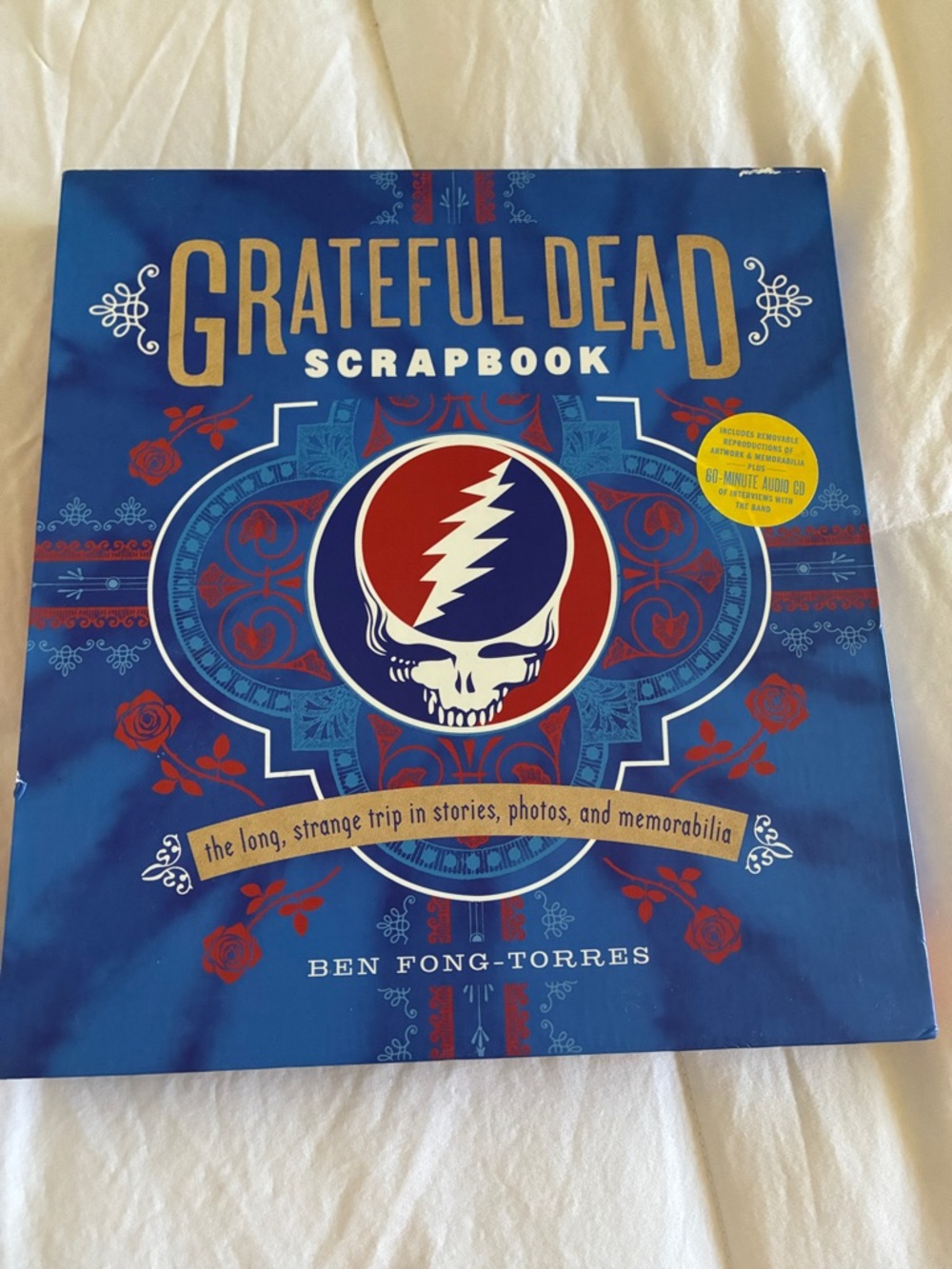Grateful Dead Blue Cover Scrapbook with Red & Gold Accents